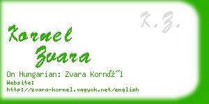 kornel zvara business card